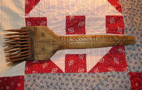 antique  primitive flax comb forged carved folk art hetchel hackle