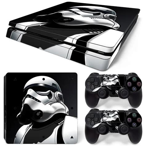 star wars black cover  sony playstation  ps slim console skin sticker  controllers skins
