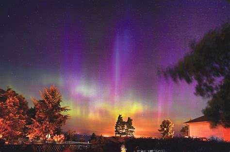 aurora borealis lights leap   north olympic peninsula skies