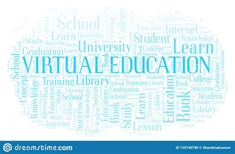 virtual education word cloud stock illustration illustration