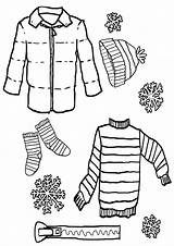 Clothes Coloring Pages Winter sketch template