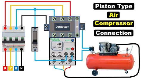 air compressor automatically   connection  pressure switch electrical technician