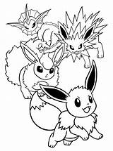 Eevee Coloring Pages Pokemon Evolutions Printable Printables sketch template