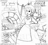 Chores Coloring Doing Cinderella Pages Outline Clipart Kids Royalty Illustration Alex Bannykh Rf Getcolorings 2021 Color Popular sketch template