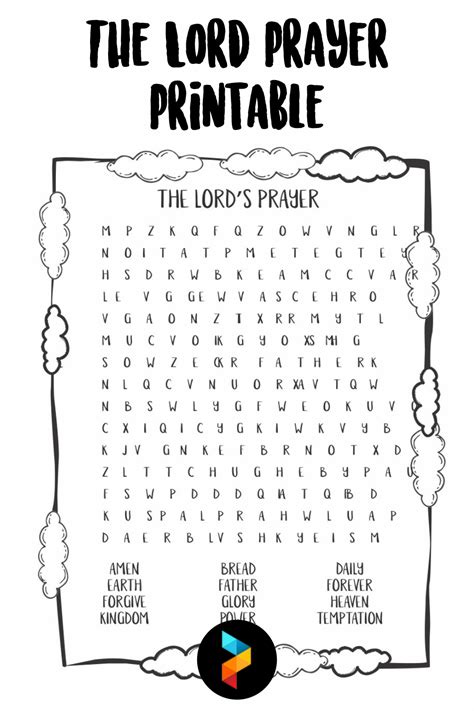 printable  lords prayer activity sheets
