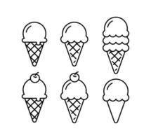 ice cream cone vector black