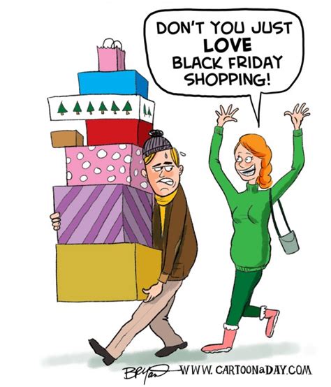 love black friday shopping cartoon