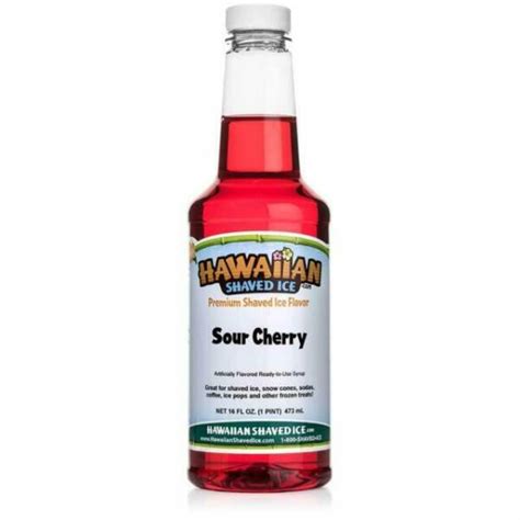 hawaiian shaved ice sour cherry snow cone syrup 16 fluid ounce for sale