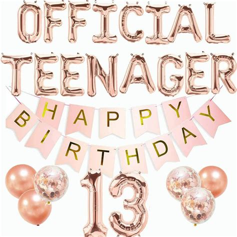 Official Teenager Birthday Decorations 13th Birthday Decorations Girls