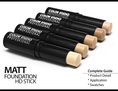 matt foundation hd stick product info  swatches color studio professional