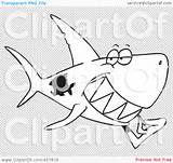 Toothpick Clip Shark Grinning Outline Illustration Using Rf Royalty Toonaday sketch template