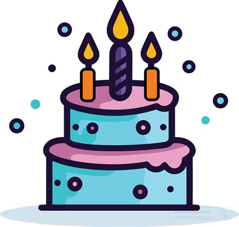 birthday clipart birthday cake  candles cartoon style clip art