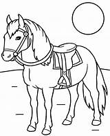 Coloring Horse Saddle Print Saddled Printable sketch template