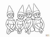 Coloring Elves sketch template