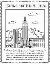 Empire State Building Coloring Craft Informational Poster Text Activity sketch template