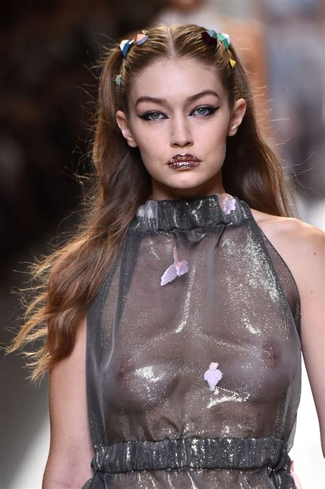 Wow Gigi Hadid Boobs In See Through Dress [8 New Pics]