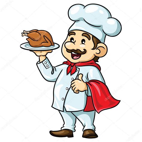 chef cartoon roasted chicken stock vector  rubynurbaidi