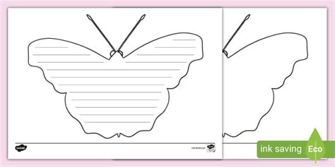 butterfly writing template teacher  twinkl
