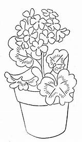Geraniums Applique Wb sketch template