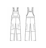 Work Overalls Vector Front Back Royalty sketch template