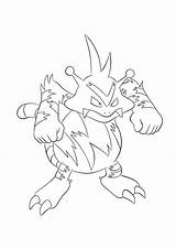 Coloriage Electivire Electabuzz Coloriages Spectre Ivysaur Pokémon Traits Epais sketch template