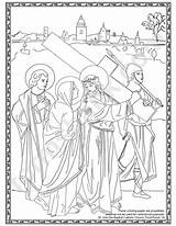 Jesus Coloring Cross Carrying Sheet Advertisement Printable sketch template