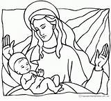 Coloring Jesus Baby Pages Kids Assumption Mary Popular sketch template