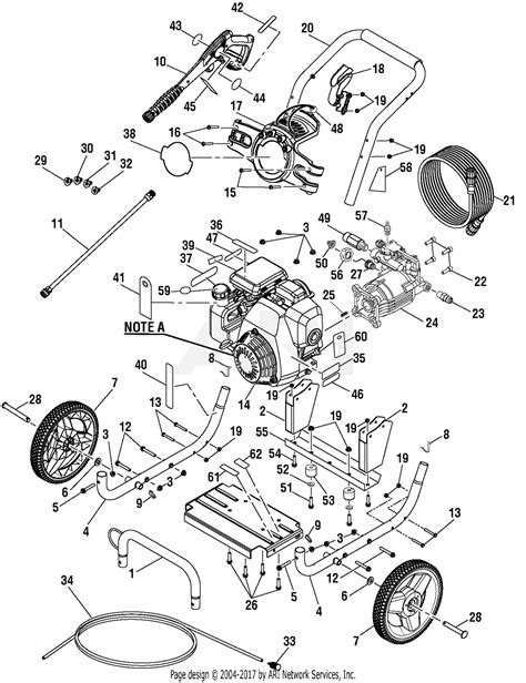 homelite bmd  psi pressure washer parts diagram  general assembly