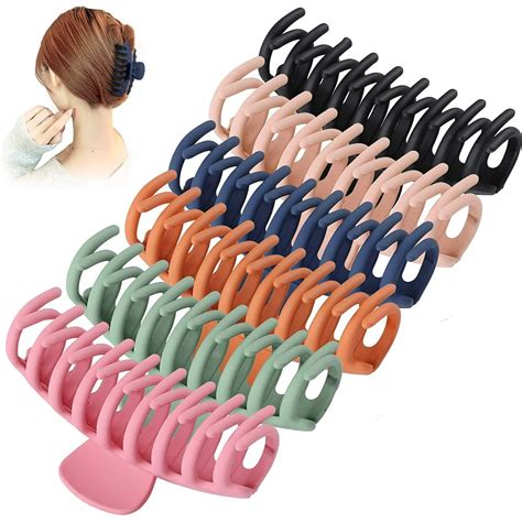 pack big claw clips   giant matte hair claw clips  women  girls  color large jaw