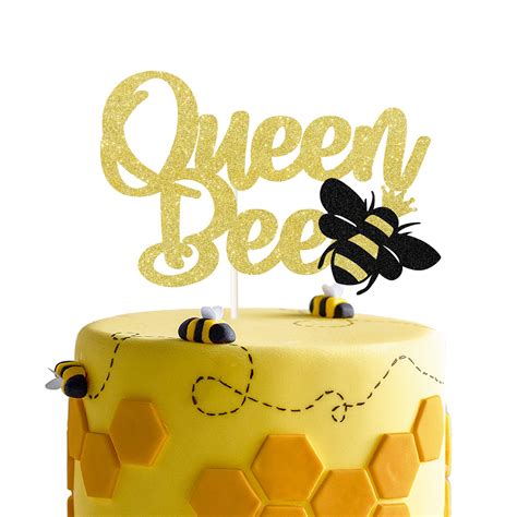 buy gold glitter queen bee cake topper bumble bee themed happy