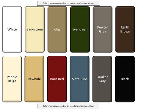 metal building color chart  forms
