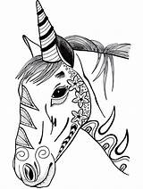 Unicorn Head Awesome Coloring Printable Pages Description sketch template