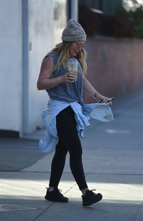 hilary duff in a stocking cap out in los angeles 02 07 2018