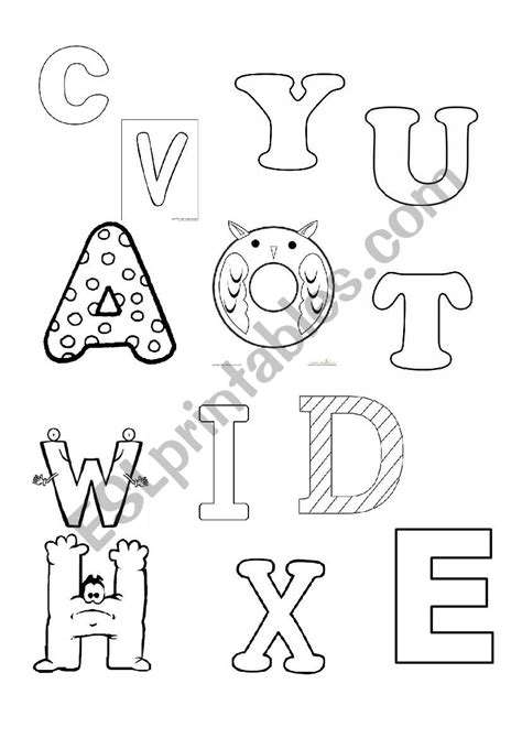 alphabet coloring esl worksheet  luna