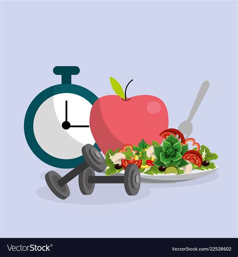healthy food  exercise cartoon