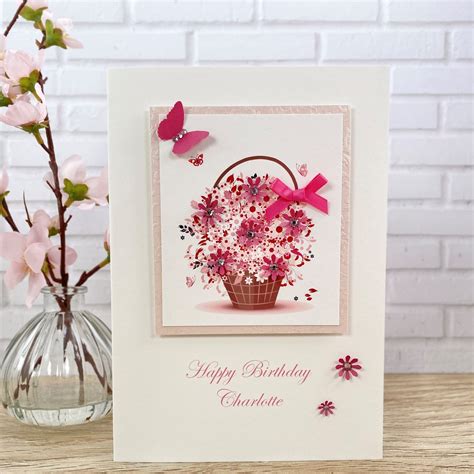 handmade birthday cards personalised birthday cards pink posh