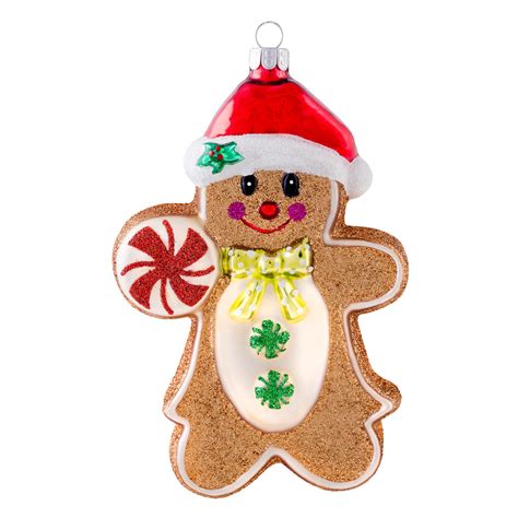 celebrations  radko gingerbread man glass figural christmas ornament