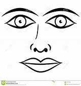Nose Lips Schwarzweiss Preto Facial Olhos Cliparts sketch template