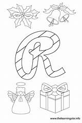 Christmas Alphabet Flashcard Outline Coloring sketch template