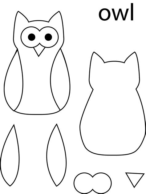 beautiful work owl template printable  kindergarten alphabet worksheets