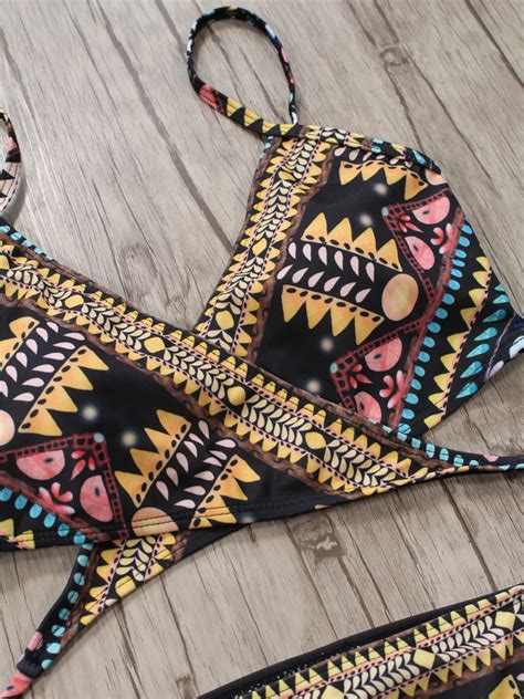 Bandage Aztec Brazilian Bikini Set