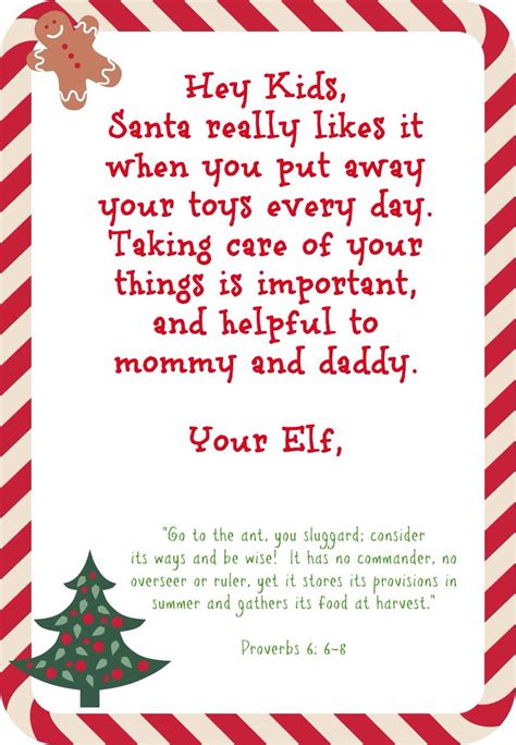 printables notes  elf   day behavior elf letters