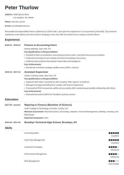 resume  internship template guide  examples