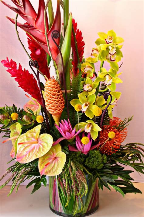 pretty tropical flower arrangements large flower arrangements