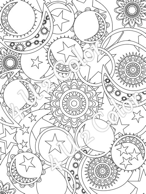 sun moon stars  coloring page sun moon stars coloring page adult