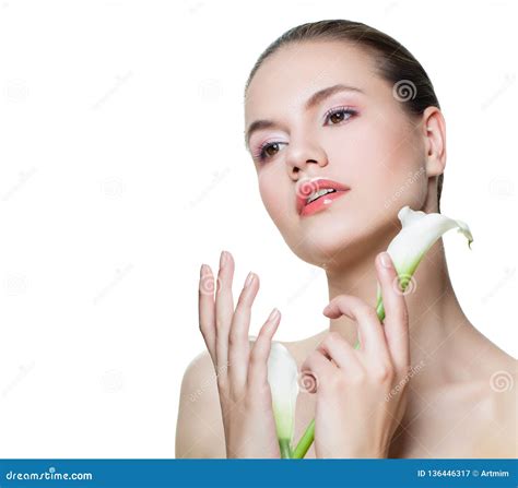 female face spa woman isolated  white background stock image image