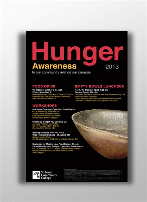 hunger awareness week poster project on behance