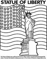 Coloring Liberty Statue Sheet Usa Popular Flag Pages sketch template