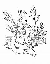 Coloring Fall Fox Pages Printable Museprintables sketch template