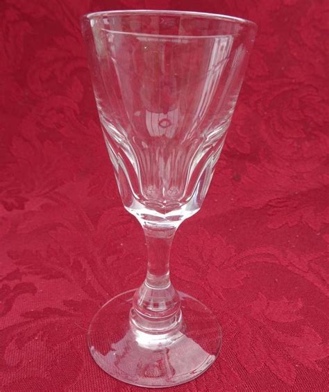 antique victorian baluster stem faceted funnel bowl wine glass plain